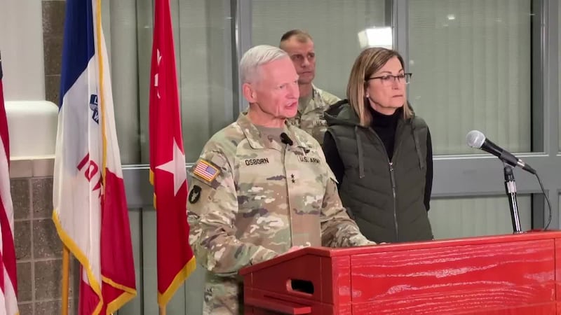 Iowa Army National Guard Major General Stephen Osborn is pictured.
